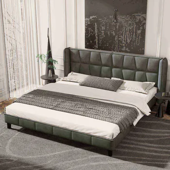 Postel Jednolůžková dřevěná postel Arhatreya 180x200 cm šedá