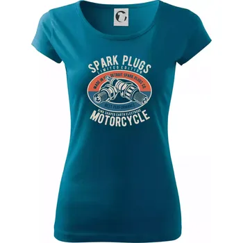 Dámské tričko Spark Plugs ovál - Dámské triko Pure - S ( Petrolejová )