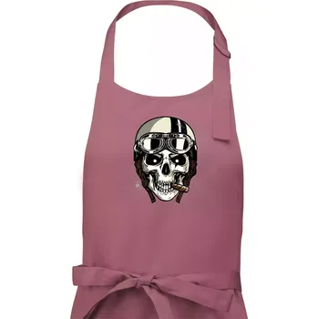Kuchyňská zástěra Motorkářská helma a doutník - Pánská zástěra na vaření - Univerzální velikost ( Starorůžová )