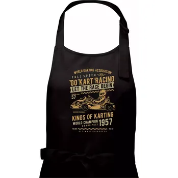 Kuchyňská zástěra Go Kart Racing - Pánská zástěra na vaření - Univerzální velikost ( Černá )