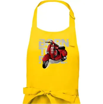 Kuchyňská zástěra Scooter born to ride red - Dámská zástěra na vaření - Univerzální velikost ( Žlutá )