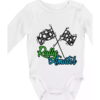 Rally amatér - Body kojenecké s dlouhým rukávem - Dlouhý r. 6-12 měs ( Bílá )