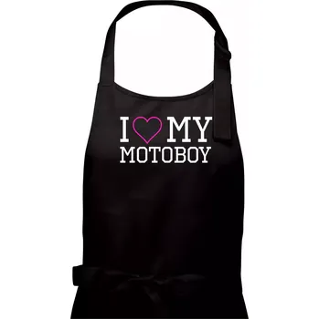 Kuchyňská zástěra I love my motoboy - Dámská zástěra na vaření - Univerzální velikost ( Černá )