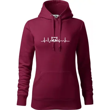 Dámská mikina Mýval EKG - Mikina dámská Cape s kapucí - XL ( Garnet )
