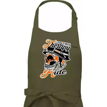 Kuchyňská zástěra I don't need therapy moto ride - Dámská zástěra na vaření - Univerzální velikost ( Khaki )