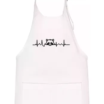 Kuchyňská zástěra Mýval EKG - Dětská zástěra na vaření - Univerzální velikost ( Bílá )