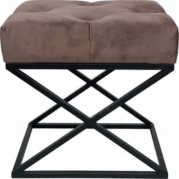 Taburet Lavice taburet čalouněná loft hnědá černá MODO