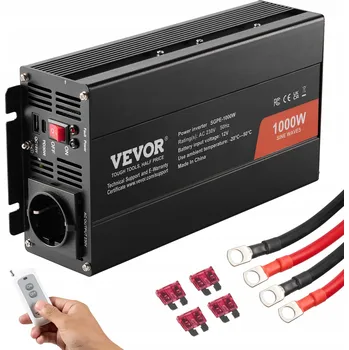 Měnič napětí VEVOR Falownik Sinusový 1000W 305x144x72MM 12V Przetwornica Napięcia