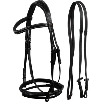 Uzdečka SUPREME prošívaná s anglickým nánosníkem hnědá PONY