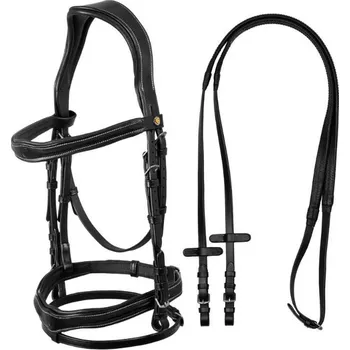 Uzdečka EQUESTRO anatomická s anglickým nánosníkem černá XFULL