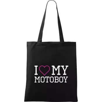 Nákupní taška I love my motoboy - Taška bavlněná - 42 x 38 cm ( Černá )