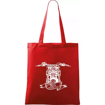 Nákupní taška Biker Motorcycle motorka - Taška bavlněná - 42 x 38 cm ( Červená )