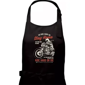 Kuchyňská zástěra Go Ride Hard - Dámská zástěra na vaření - Univerzální velikost ( Černá )