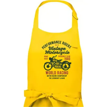 Kuchyňská zástěra Vintage Motorcycle - Pánská zástěra na vaření - Univerzální velikost ( Žlutá )