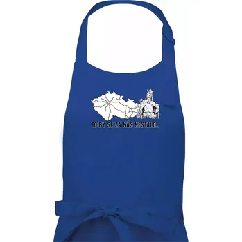 Kuchyňská zástěra D1 - to by se za nás nestalo - Dámská zástěra na vaření - Univerzální velikost ( Královská modrá )