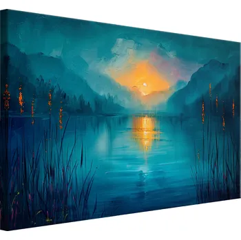 Obraz Moderní obraz na zeď do ložnice Granátová krajina Jezero