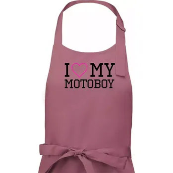 Kuchyňská zástěra I love my motoboy - Dámská zástěra na vaření - Univerzální velikost ( Starorůžová )