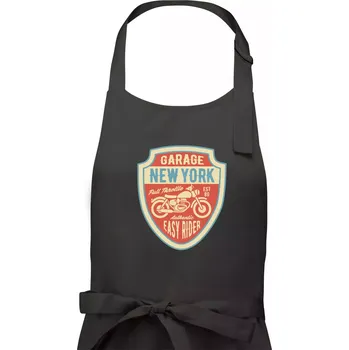 Kuchyňská zástěra Garage New York - Pánská zástěra na vaření - Univerzální velikost ( Dřevěné uhlí )
