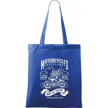 Nákupní taška Motorcycles speedlands - Taška bavlněná - 42 x 38 cm ( Královská modrá )