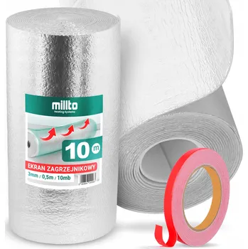 Izolační páska RADIÁTOROVÁ REFLEXNÍ FÓLIE 10m HLINÍKOVÁ ROHOŽ IZOLAČNÍ PĚNA ODRAŽEJÍCÍ TEPLO