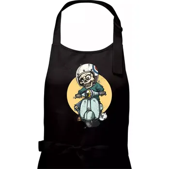 Kuchyňská zástěra Skútr rebel - Pánská zástěra na vaření - Univerzální velikost ( Černá )