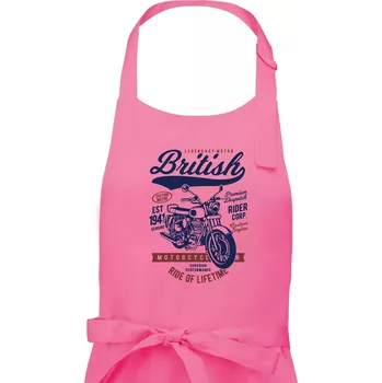 Kuchyňská zástěra British Motorcycle - Dámská zástěra na vaření - Univerzální velikost ( Růžová )
