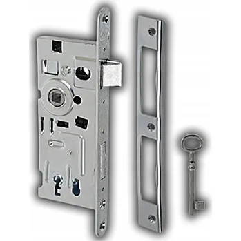 Visací zámek ZAPUŠTĚNÝ ZÁMEK YALE 72/40 NA UNIVERZÁLNÍ KLÍČ SE STŘELKOU, POZINK STŘÍBRNÝ