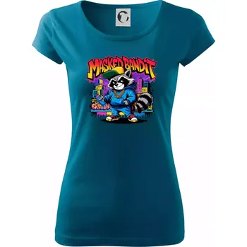 Mýval - masked bandit grafitti - Dámské triko Pure - XS ( Petrolejová )