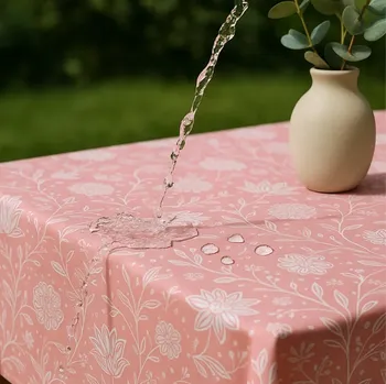 ubrus UBRUS PLAMOODOLNÝ NA STŮL S KVĚTINAMI 140x200 HLADKÝ VODĚODOLNÝ DEKORATIVNÍ