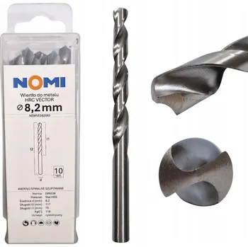 Vrták Vrták do kovu 8,2 mm HRC VECTOR NOMI pro ocel, plasty, dřevo a litinu