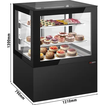 Vinotéka G.Gastro Cukrárenský pult / chladicí vitrína - 1,21 x 0,79 m - 570L - se 2 policemi