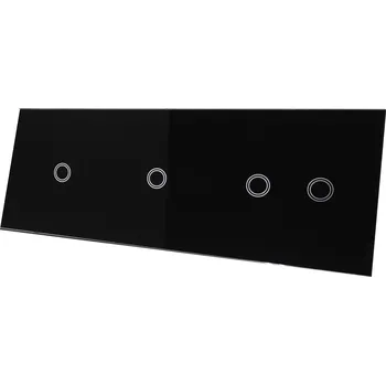 vypínač SKLENĚNÝ DOTYKOVÝ PANEL S VYPÍNAČEM 1+1+2 ČERNÝ