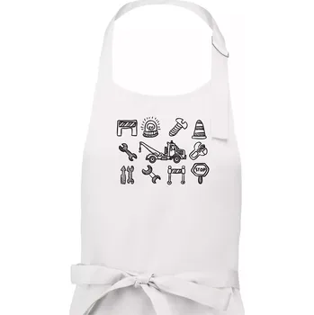 Kuchyňská zástěra Odtahová služba - ikony - Dámská zástěra na vaření - Univerzální velikost ( Bílá )