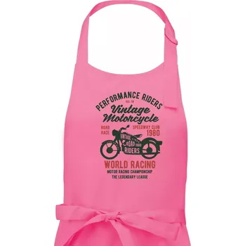 Kuchyňská zástěra Vintage Motorcycle - Dámská zástěra na vaření - Univerzální velikost ( Růžová )