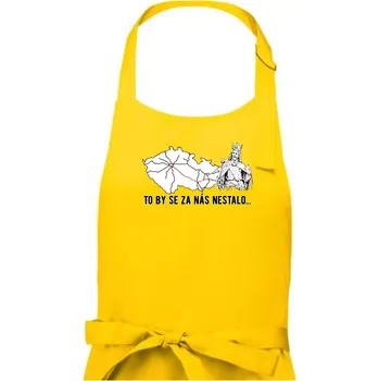 Kuchyňská zástěra D1 - to by se za nás nestalo - Pánská zástěra na vaření - Univerzální velikost ( Žlutá )