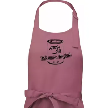 Kuchyňská zástěra Motor Oil - kdo maže - Pánská zástěra na vaření - Univerzální velikost ( Starorůžová )