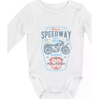Speedway Motorcycle - Body kojenecké s dlouhým rukávem - Dlouhý r. do 3 měs ( Bílá )