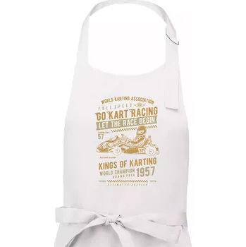 Kuchyňská zástěra Go Kart Racing - Dámská zástěra na vaření - Univerzální velikost ( Bílá )