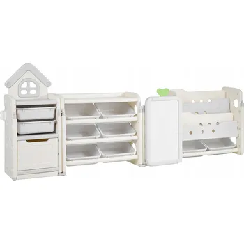 Úložný box Úložný box na hračky Vevor, barevný, s 10 košíky a tabulí na kreslení