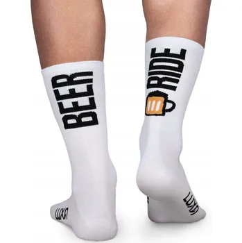 Pánské ponožky Cyklistické Ponožky LUXA Beer Ride 39-41 bílé