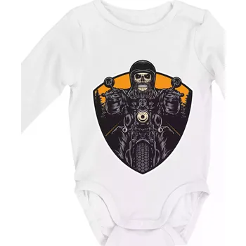 Kojenecký body Road runner lebka - Body kojenecké s dlouhým rukávem - Dlouhý r. do 3 měs ( Bílá )