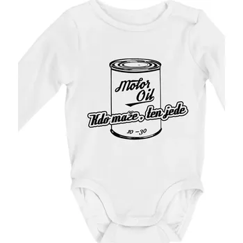 Kojenecký body Motor Oil - kdo maže - Body kojenecké s dlouhým rukávem - Dlouhý r. do 3 měs ( Bílá )
