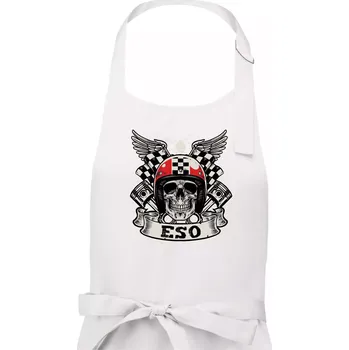 Kuchyňská zástěra Motorkář eso - Dámská zástěra na vaření - Univerzální velikost ( Bílá )
