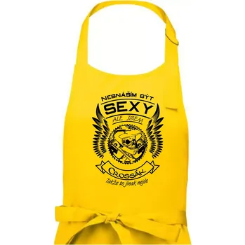Kuchyňská zástěra Nesnáším být sexy - crossák - Dámská zástěra na vaření - Univerzální velikost ( Žlutá )