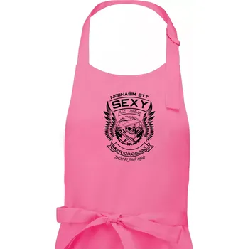 Kuchyňská zástěra Nesnáším být sexy - motocrossař - Dámská zástěra na vaření - Univerzální velikost ( Růžová )