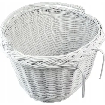 Košík na láhev Přední košík na kolo proutěný - eu Proutěný KOŠÍK NA KOLO na řídítka bílý