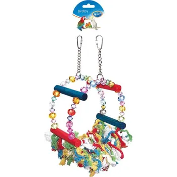 Hračka pro ptáka Duvo+ Hračka pro ptáky Korálky + šňůry 32 cm