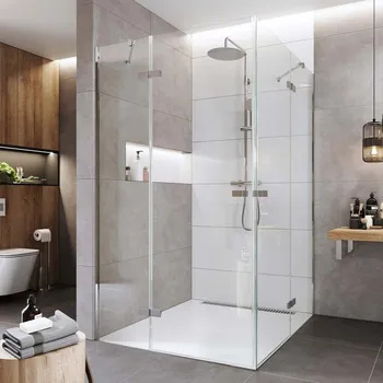 Mereo Sprchový kout, Novea, čtverec, pantový, 80x80 cm, chrom ALU, sklo Čiré CK10114ZVR