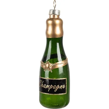 Vánoční ozdoba Clayre & Eef - Skleněná vánoční ozdoba BOTTLE 6GL4342