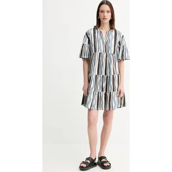 Dámské šaty Bavlněné šaty Weekend Max Mara béžová barva, mini, 2515621072600 01A, vel. S